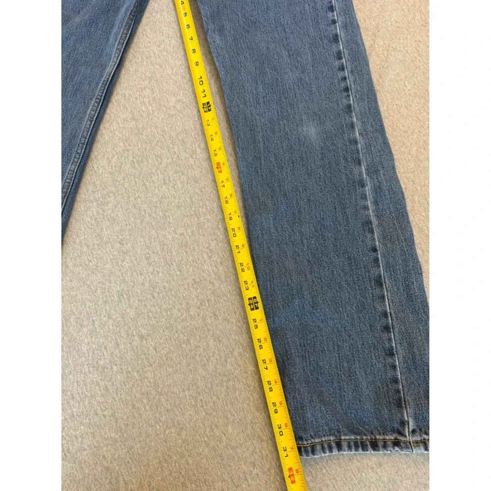 Levis 505 Regular Fit Straight Leg Jeans Mens 36x34 Medium Wash Blue Denim
